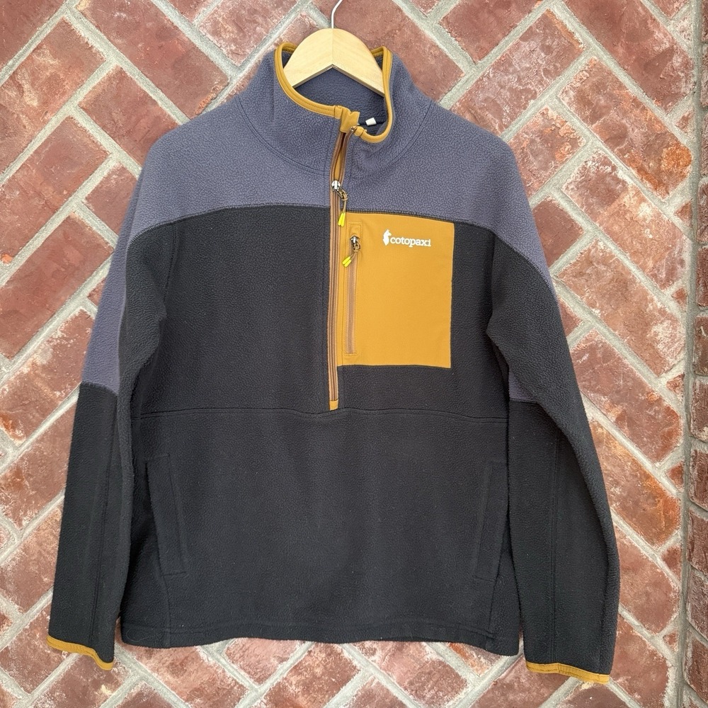 Cotopaxi Abrazo Fleece Jacket Full Zip Large Mens Black Gray Colorblock Coat